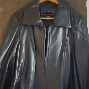 Black leather jacket/blazer